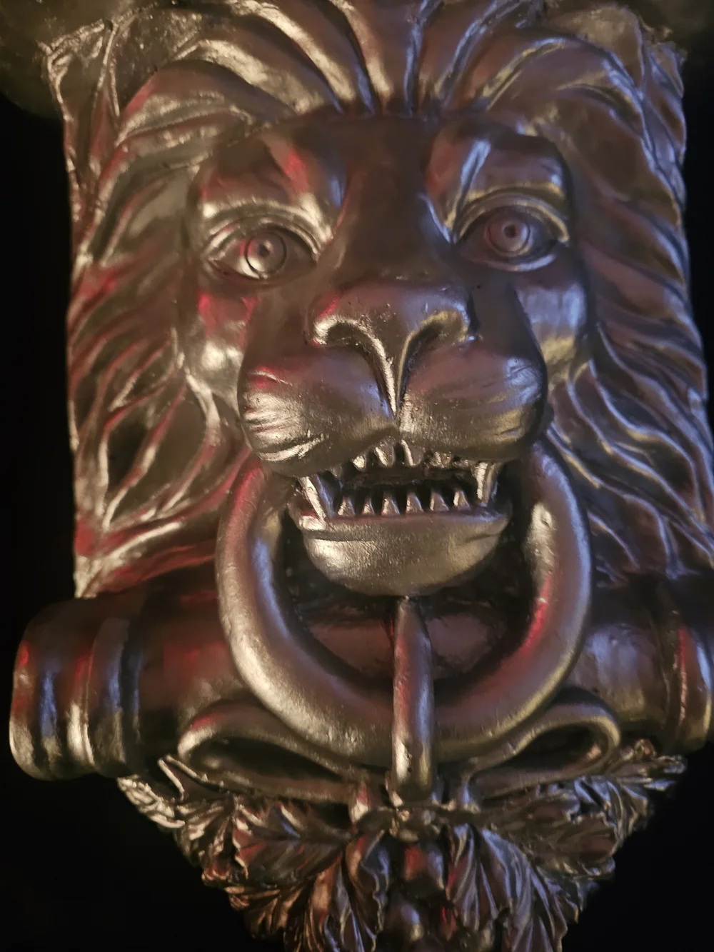 Ornate Lion Wall Shelf Bracket in Silver Finish